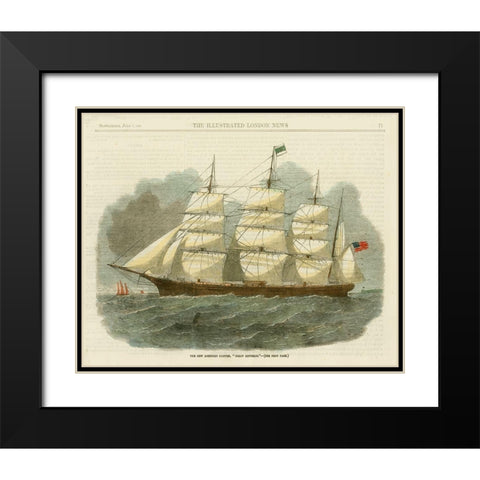 Antique Clipper Ship IV Black Modern Wood Framed Art Print with Double Matting by Vision Studio