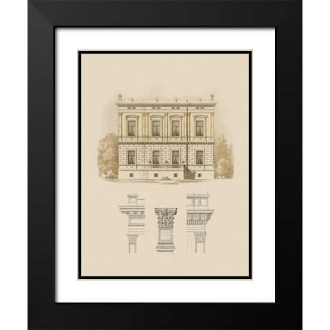 Estate and Plan IV Black Modern Wood Framed Art Print with Double Matting by Carlsruche