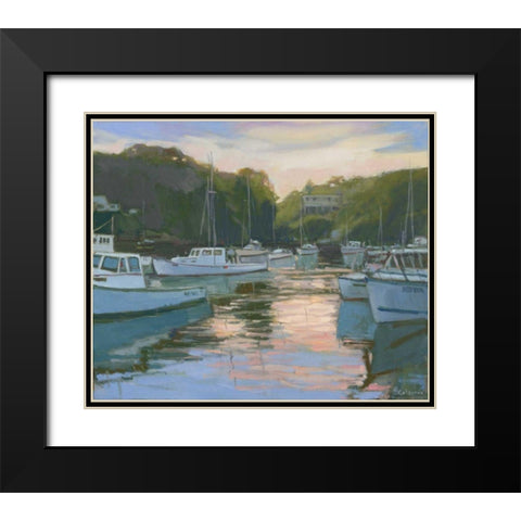 Perkins Cove Black Modern Wood Framed Art Print with Double Matting by Calcasola, Stephen