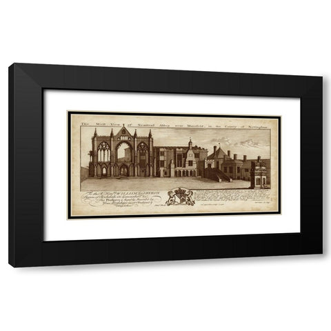 View of Newstead Abbey Black Modern Wood Framed Art Print with Double Matting by Buck, Nathaniel