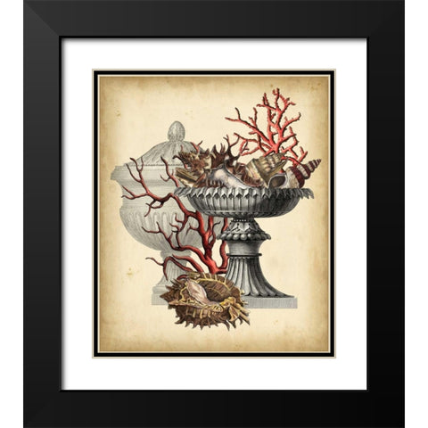Oceans Bounty I Black Modern Wood Framed Art Print with Double Matting by Vision Studio