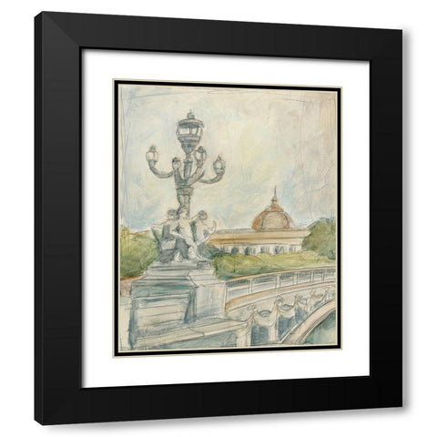 View of Paris IV Black Modern Wood Framed Art Print with Double Matting by Harper, Ethan