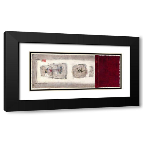 Mauro Tranquility Panel II Black Modern Wood Framed Art Print with Double Matting by Mauro