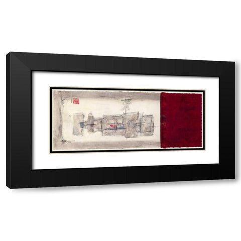 Mauro Tranquility Panel III Black Modern Wood Framed Art Print with Double Matting by Mauro