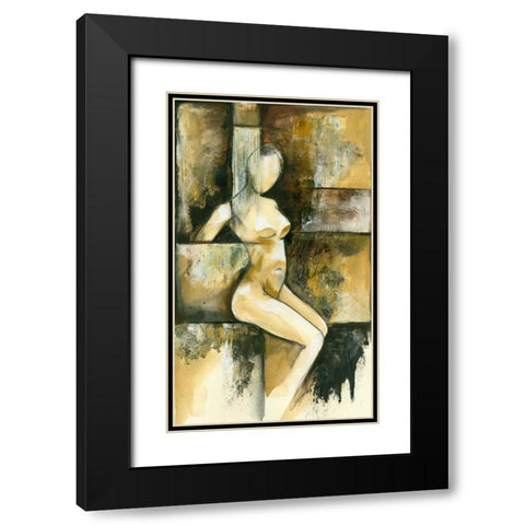 Contemporary Seated Nude I Black Modern Wood Framed Art Print with Double Matting by Goldberger, Jennifer