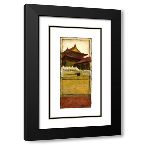 Oriental Panel I Black Modern Wood Framed Art Print with Double Matting by Unknown