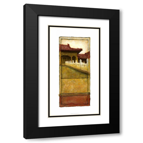 Oriental Panel II Black Modern Wood Framed Art Print with Double Matting by Unknown