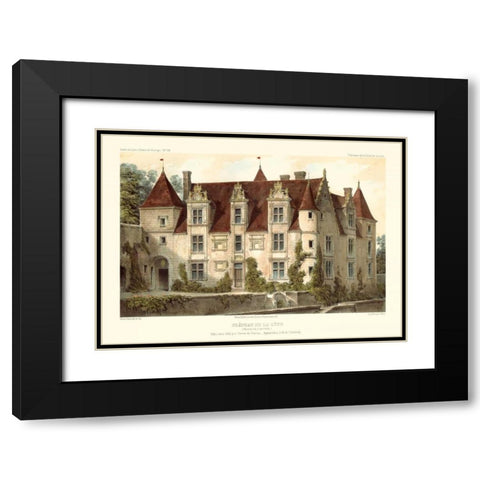 French Chateaux VI Black Modern Wood Framed Art Print with Double Matting by Petit, Victor