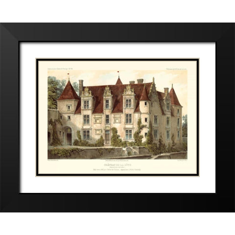 French Chateaux VI Black Modern Wood Framed Art Print with Double Matting by Petit, Victor