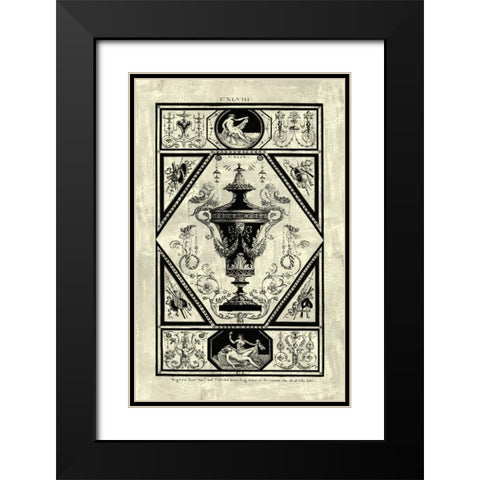 Pergolesi Urn I Black Modern Wood Framed Art Print with Double Matting by Pergolesi, Michel