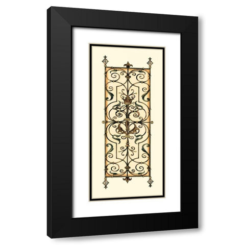 Verdigris Panel I Black Modern Wood Framed Art Print with Double Matting by Vision Studio