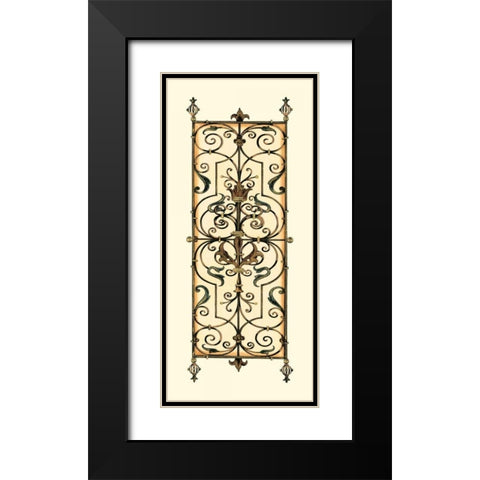 Verdigris Panel I Black Modern Wood Framed Art Print with Double Matting by Vision Studio