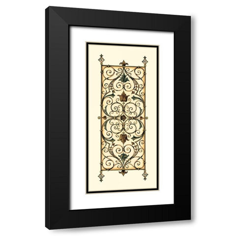 Verdigris Panel II Black Modern Wood Framed Art Print with Double Matting by Vision Studio