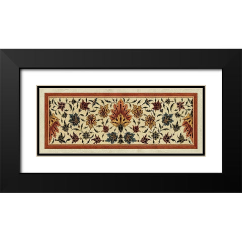 Crackled Tapestry Frieze II Black Modern Wood Framed Art Print with Double Matting by Vision Studio
