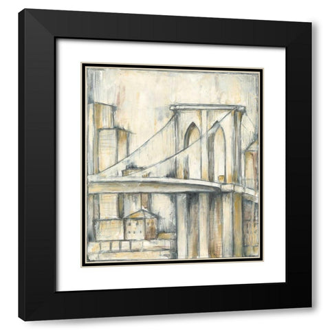 Urban Bridgescape I Black Modern Wood Framed Art Print with Double Matting by Goldberger, Jennifer