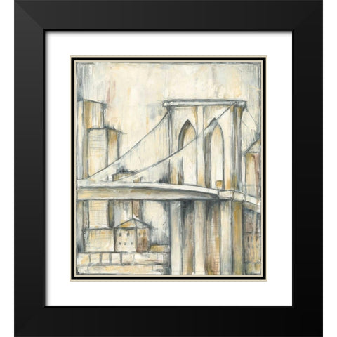 Urban Bridgescape I Black Modern Wood Framed Art Print with Double Matting by Goldberger, Jennifer