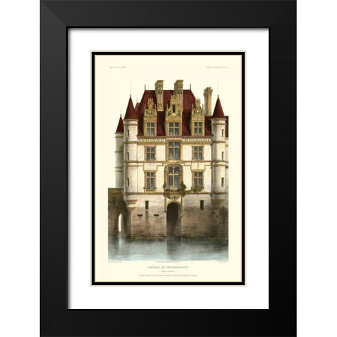 French Chateaux in Brick I Black Modern Wood Framed Art Print with Double Matting by Petit, Victor