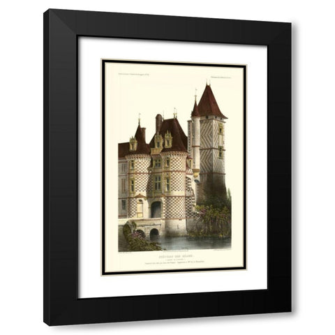 French Chateaux in Brick II Black Modern Wood Framed Art Print with Double Matting by Petit, Victor