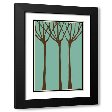 Dichromatic Elms I Black Modern Wood Framed Art Print with Double Matting by Lam, Vanna
