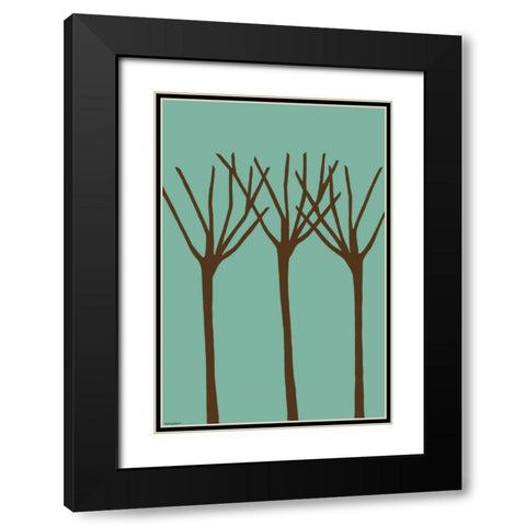 Dichromatic Elms II Black Modern Wood Framed Art Print with Double Matting by Lam, Vanna