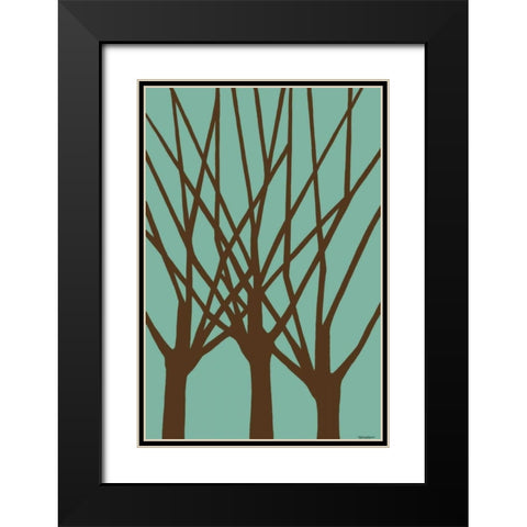 Dichromatic Elms III Black Modern Wood Framed Art Print with Double Matting by Lam, Vanna