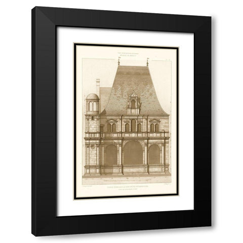 French Architecture II Black Modern Wood Framed Art Print with Double Matting by Rouyer, Eugene