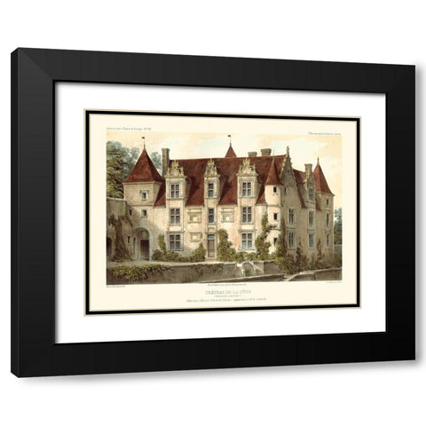 Petite French Chateaux VI Black Modern Wood Framed Art Print with Double Matting by Petit, Victor