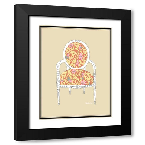 Decorative Chair I Black Modern Wood Framed Art Print with Double Matting by Zarris, Chariklia