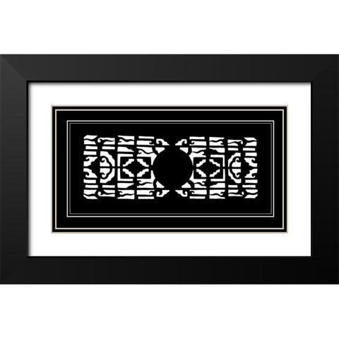 Shoji Screen in Ebony I Black Modern Wood Framed Art Print with Double Matting by Vision Studio