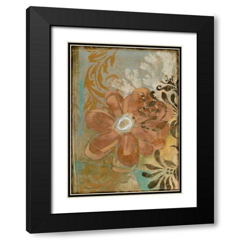 Floral Abstraction I Black Modern Wood Framed Art Print with Double Matting by Goldberger, Jennifer