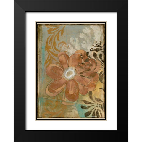 Floral Abstraction I Black Modern Wood Framed Art Print with Double Matting by Goldberger, Jennifer