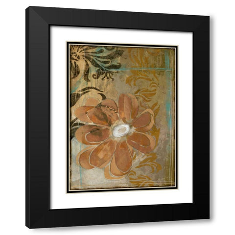 Floral Abstraction II Black Modern Wood Framed Art Print with Double Matting by Goldberger, Jennifer