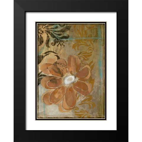 Floral Abstraction II Black Modern Wood Framed Art Print with Double Matting by Goldberger, Jennifer