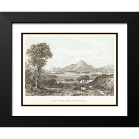 View of Loch Lomond Black Modern Wood Framed Art Print with Double Matting by Unknown