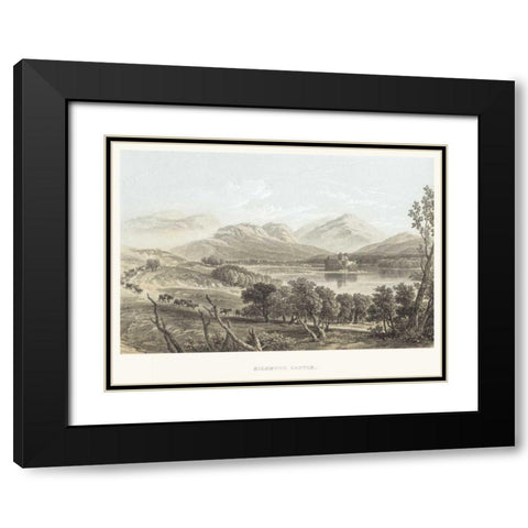 Kilchurn Castle Black Modern Wood Framed Art Print with Double Matting by Unknown