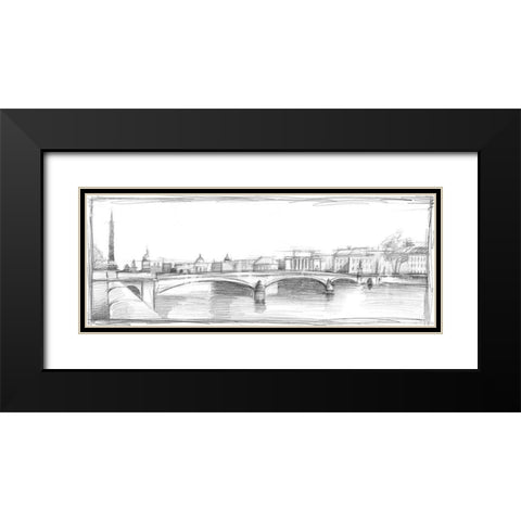 Pont du Carroussel  Black Modern Wood Framed Art Print with Double Matting by Harper, Ethan