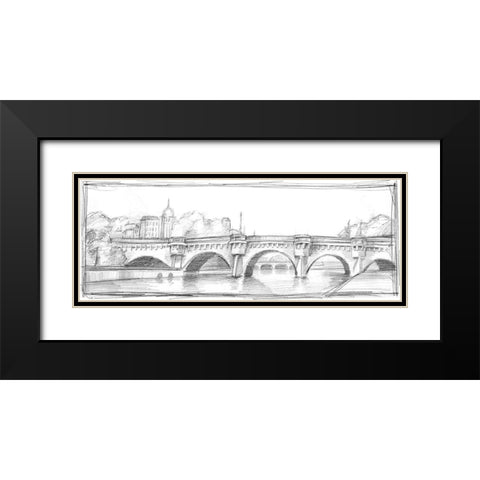 Pont Neuf  Black Modern Wood Framed Art Print with Double Matting by Harper, Ethan