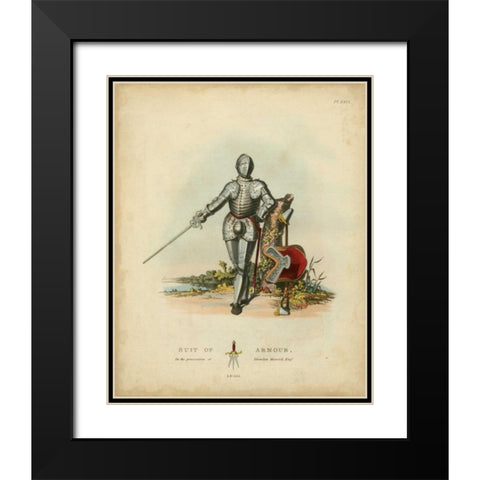 Men in Armour I Black Modern Wood Framed Art Print with Double Matting by Meyrick