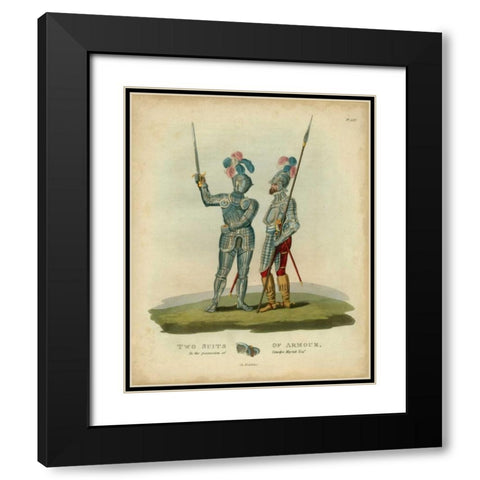 Men in Armour II Black Modern Wood Framed Art Print with Double Matting by Meyrick