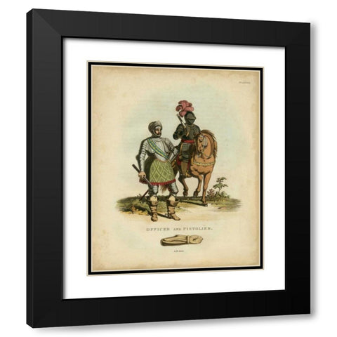 Men in Armour V Black Modern Wood Framed Art Print with Double Matting by Meyrick