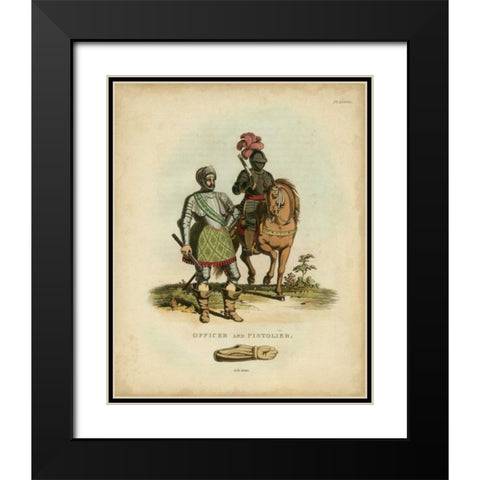 Men in Armour V Black Modern Wood Framed Art Print with Double Matting by Meyrick