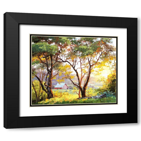Burnished Landscape Black Modern Wood Framed Art Print with Double Matting by Dertner, Erin