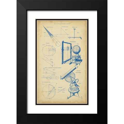 Vintage Astronomy II Black Modern Wood Framed Art Print with Double Matting by Chambers