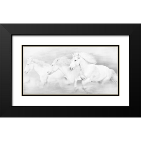 All the White Horses Black Modern Wood Framed Art Print with Double Matting by PHBurchett