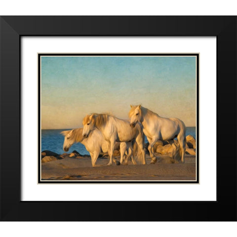 On the Beach Black Modern Wood Framed Art Print with Double Matting by PHBurchett