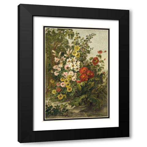 Flower Garden Black Modern Wood Framed Art Print with Double Matting by Vision Studio