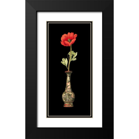 Poppy Magic II Black Modern Wood Framed Art Print with Double Matting by Vision Studio