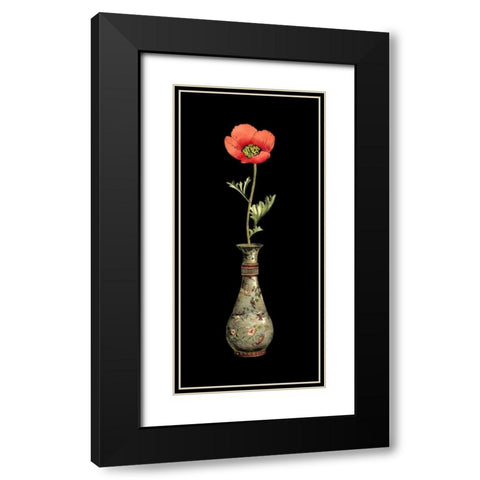 Poppy Magic III Black Modern Wood Framed Art Print with Double Matting by Vision Studio