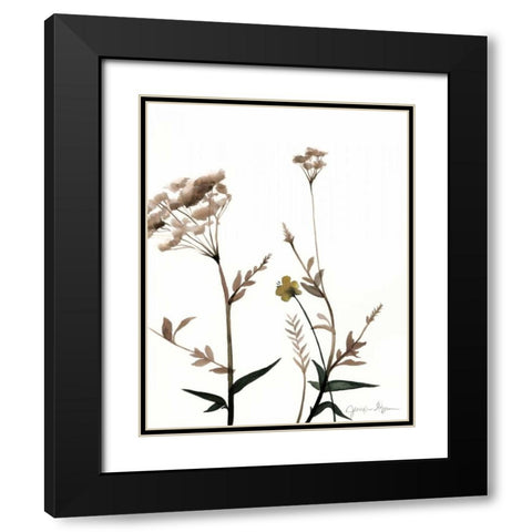 Watermark Wildflowers I Black Modern Wood Framed Art Print with Double Matting by Goldberger, Jennifer