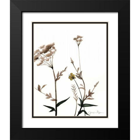 Watermark Wildflowers I Black Modern Wood Framed Art Print with Double Matting by Goldberger, Jennifer